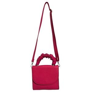 OLIVIA & KATE Scrunch Handle Crossbody Bag Purse Pink Faux Leather Women